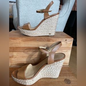 Michael Kors Leather Wedge Sandal